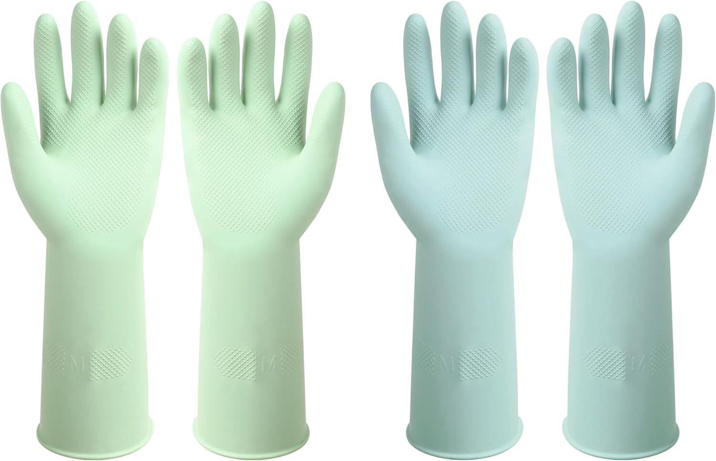 Dishwashing Rubber Gloves Reusable Kitchen Gloves 2Pairs Cleaning Gloves